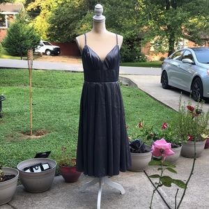 Size 12 Silver Sleeveless Party Dress by Alexia Couture